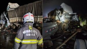 Grave acidente na GO-010 deixa dois caminhoneiros mortos e interdita rodovia